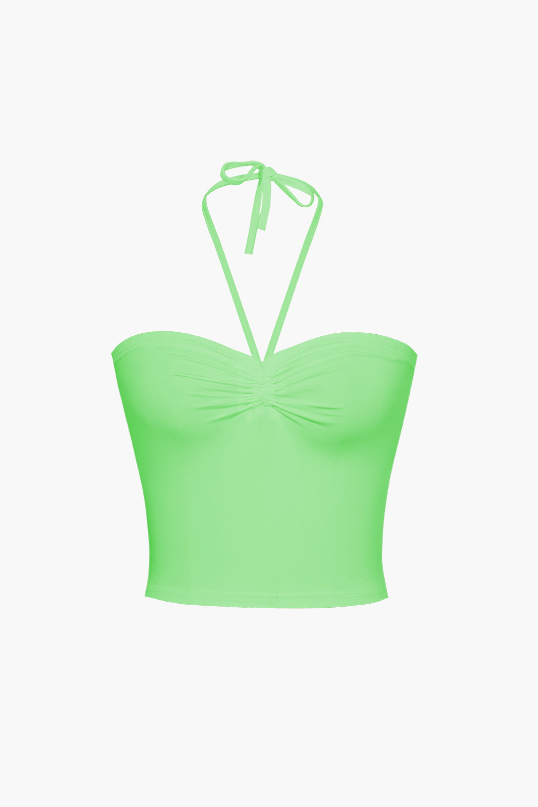 Basic halter neck ruffle cami top