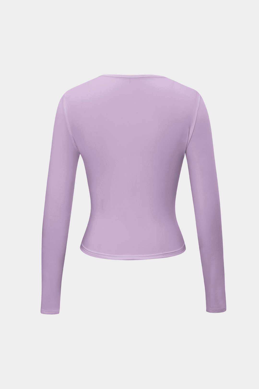 Basic solid round neck long sleeve top