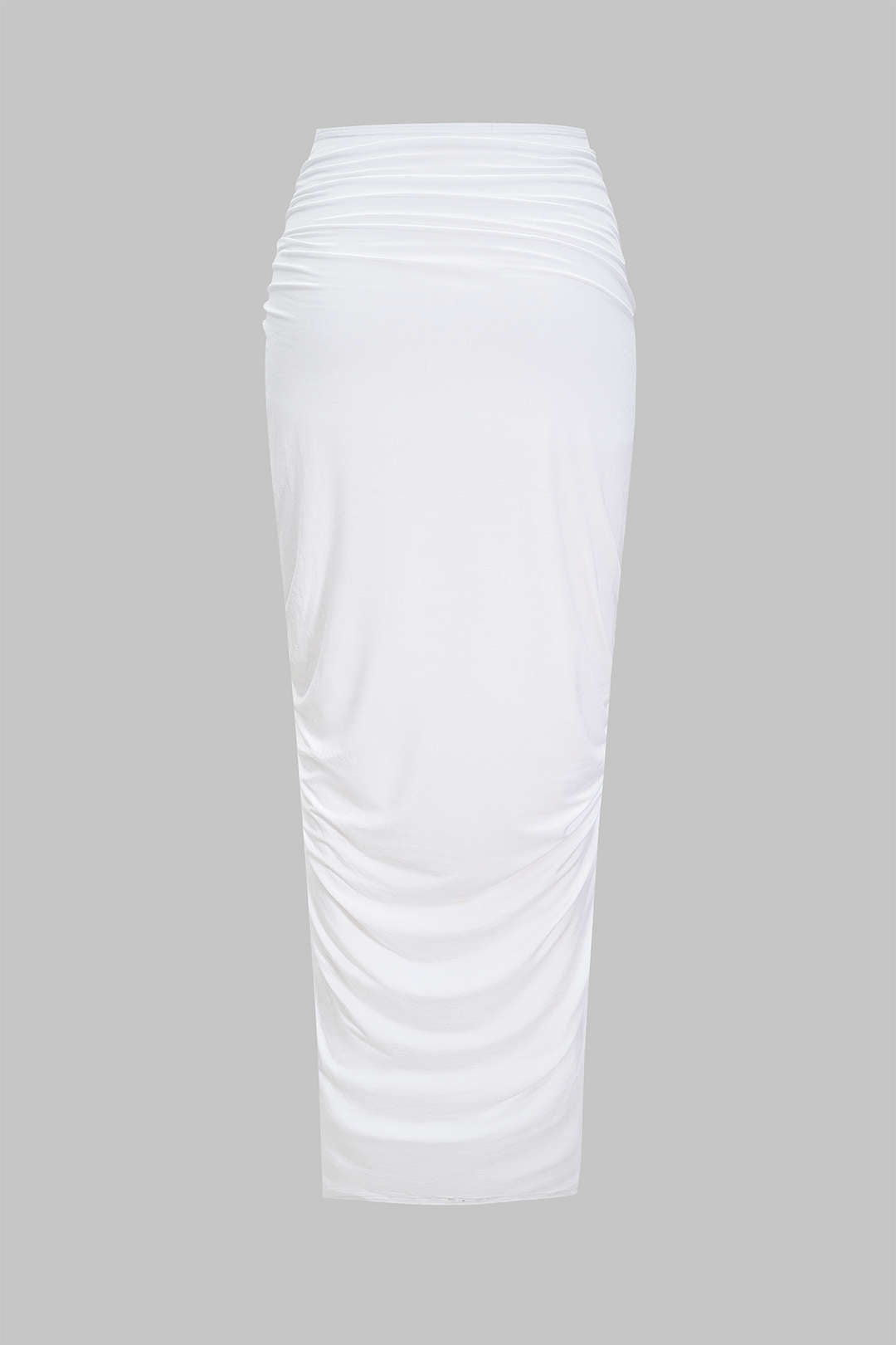 Asymmetrical Ruched Chain Side Slit Skirt