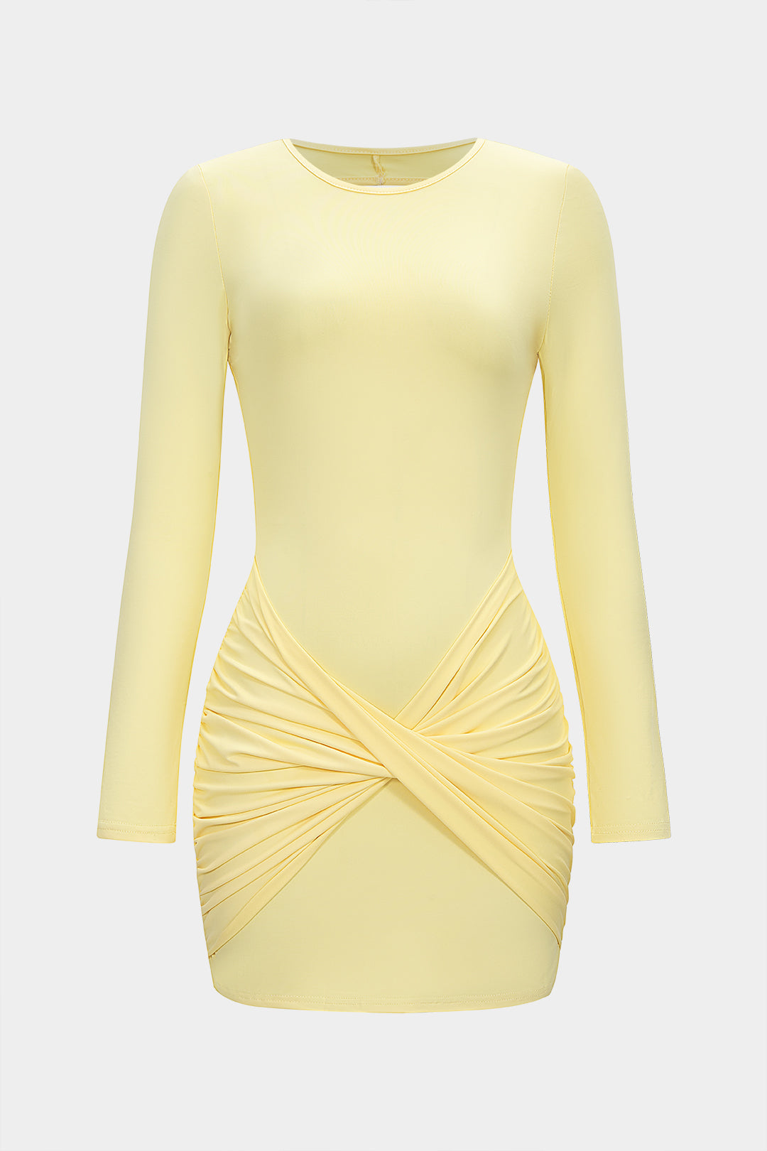 Backless Twist Knot Long Sleeve Mini Dress