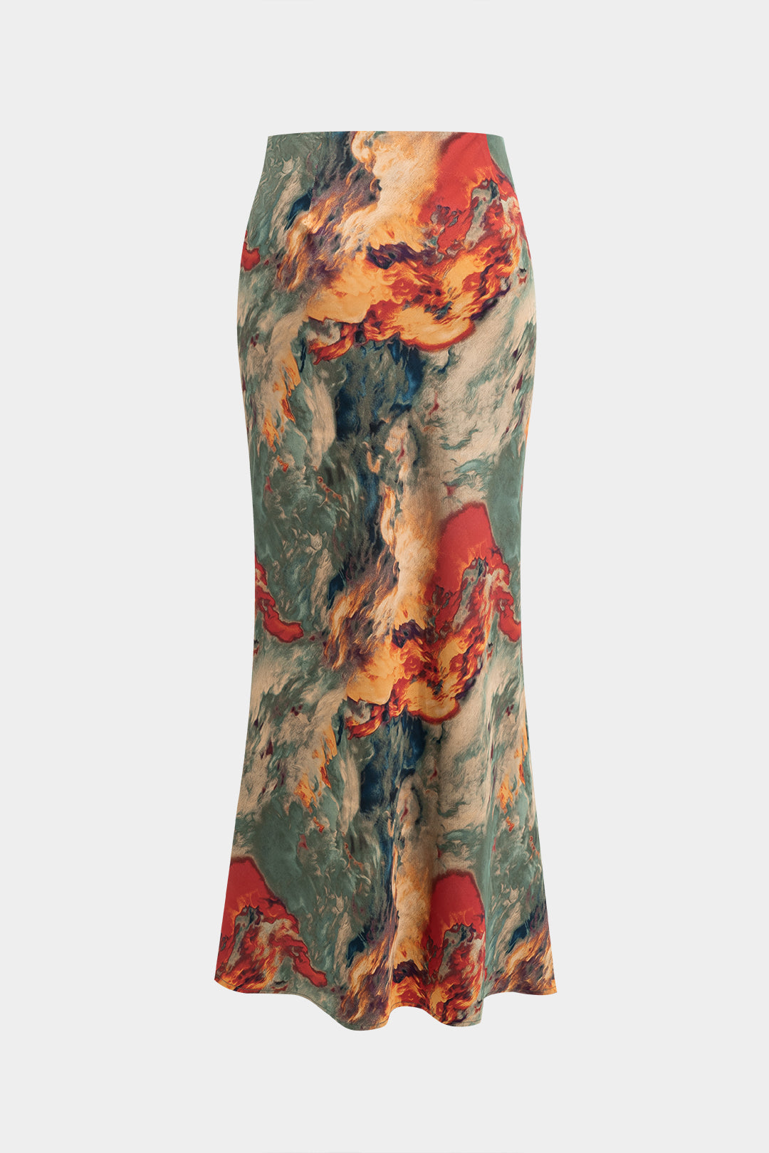 Summary Dye-print Satin Skirt