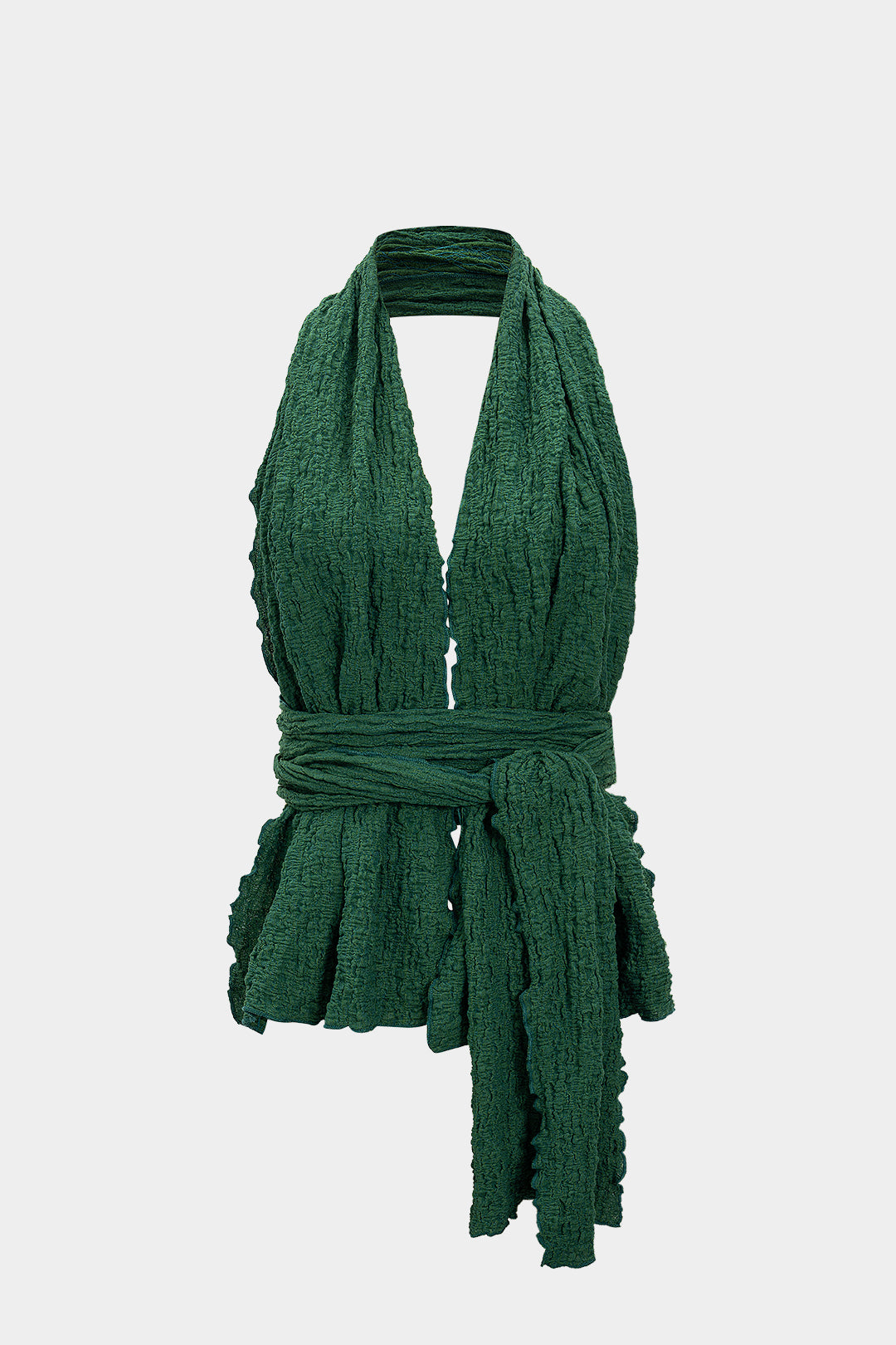 Backless Texture Tie-Front Cami Top