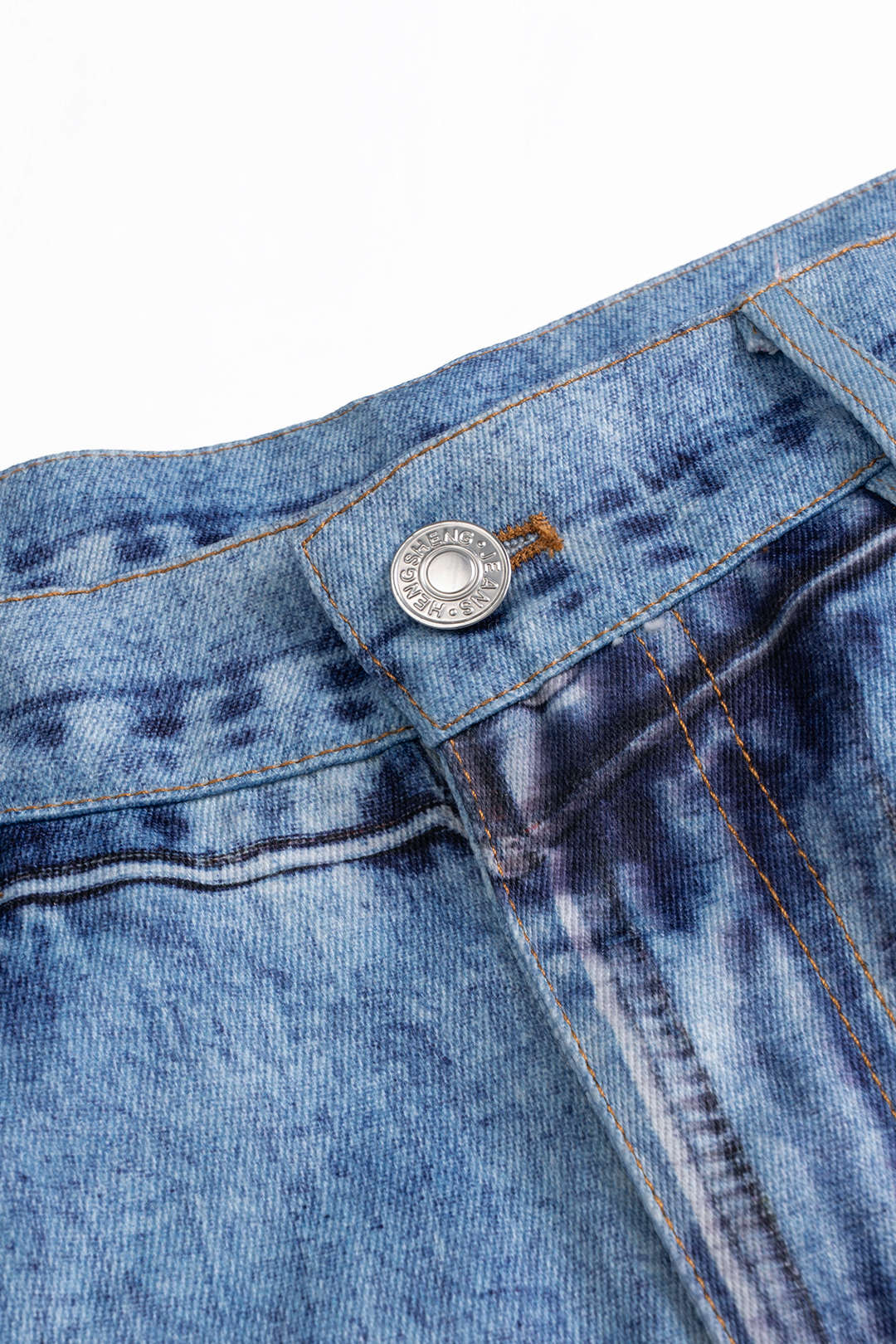 Abstract print washed skirt