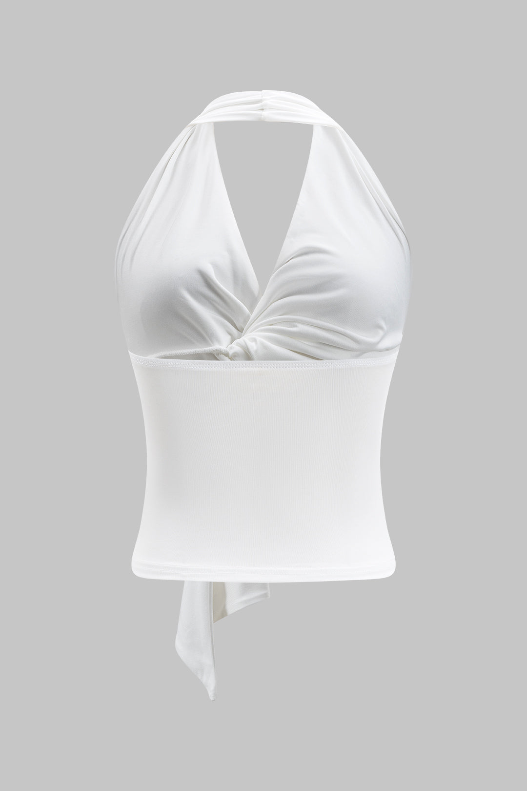 Halter neck twist knot tank top