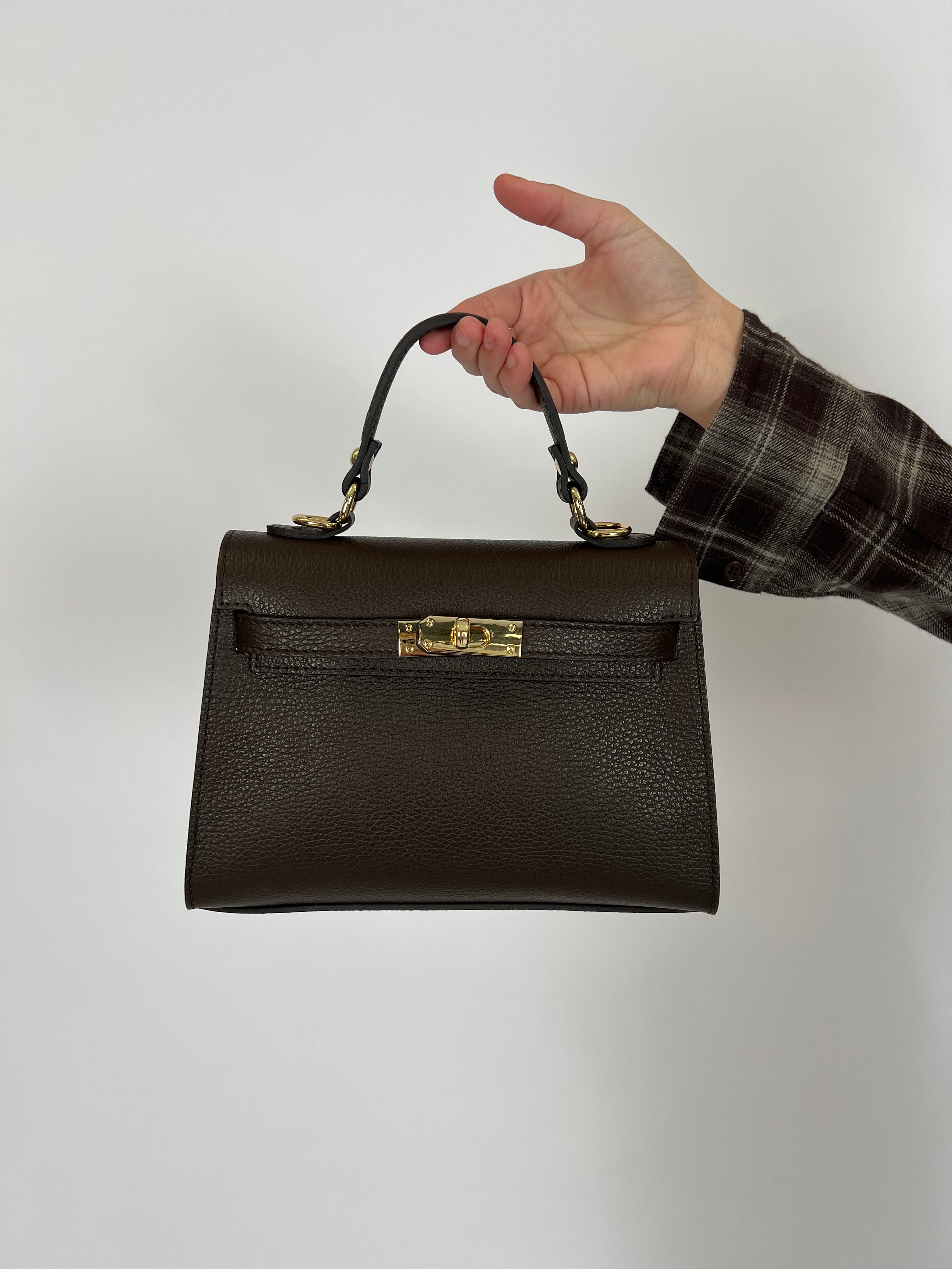 HERMY BAG LEATHER CHOCO (BIG ONE)