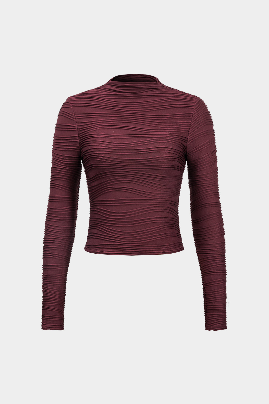 Basic textured long sleeve top
