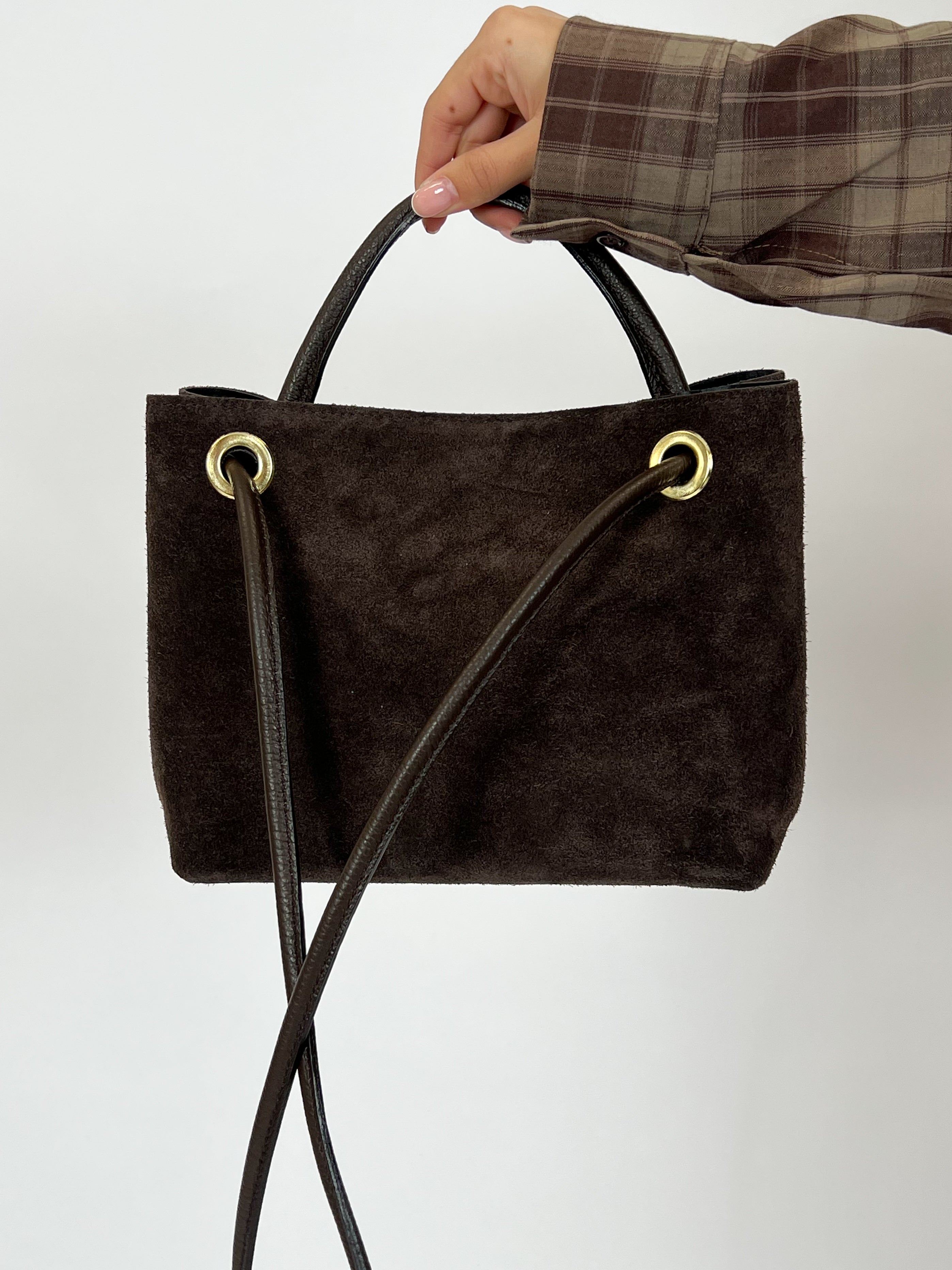 ADRIANA REAL SUEDE BAG CHOCO