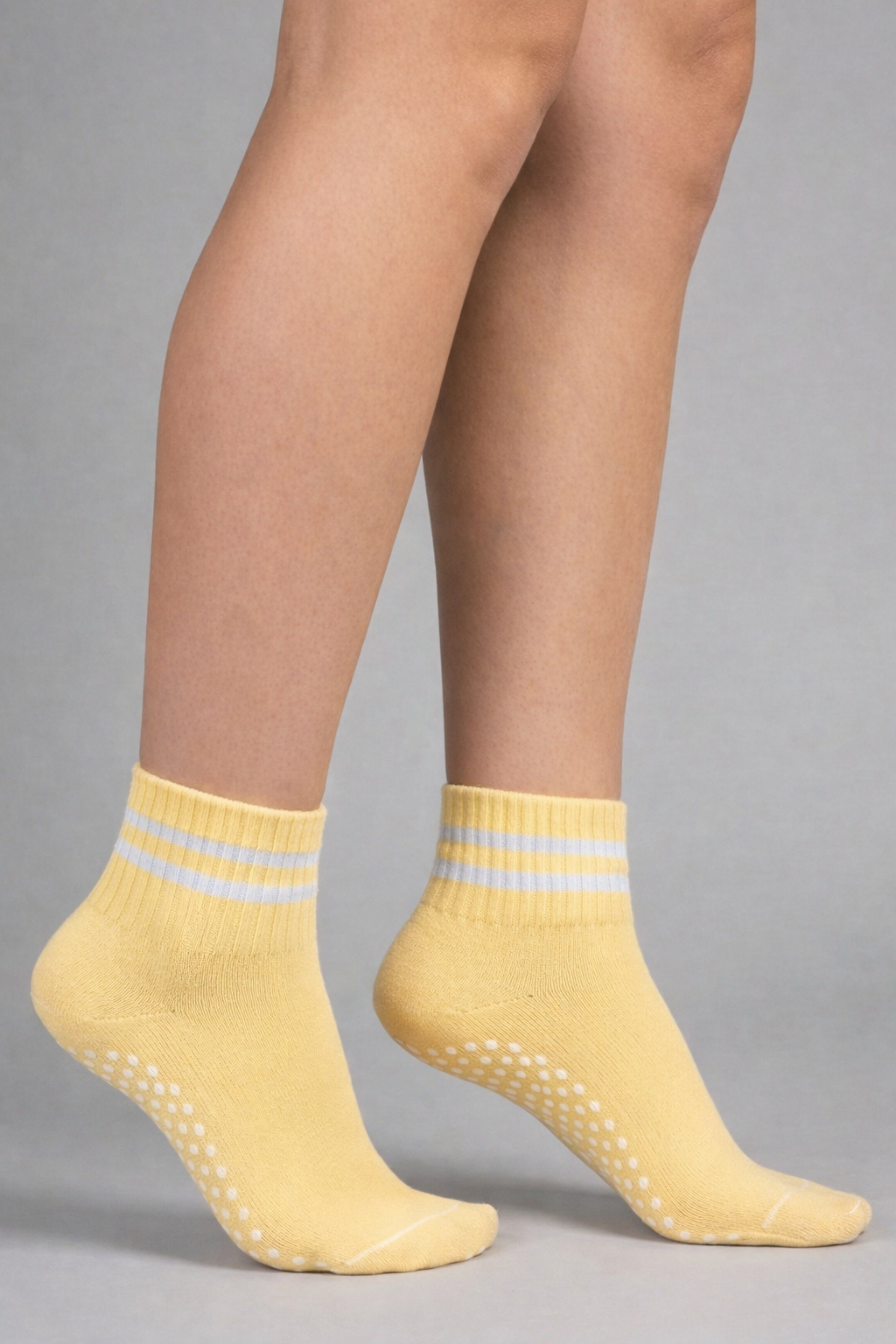 Butter Yellow Anti-Skid Grip Ankle Socks