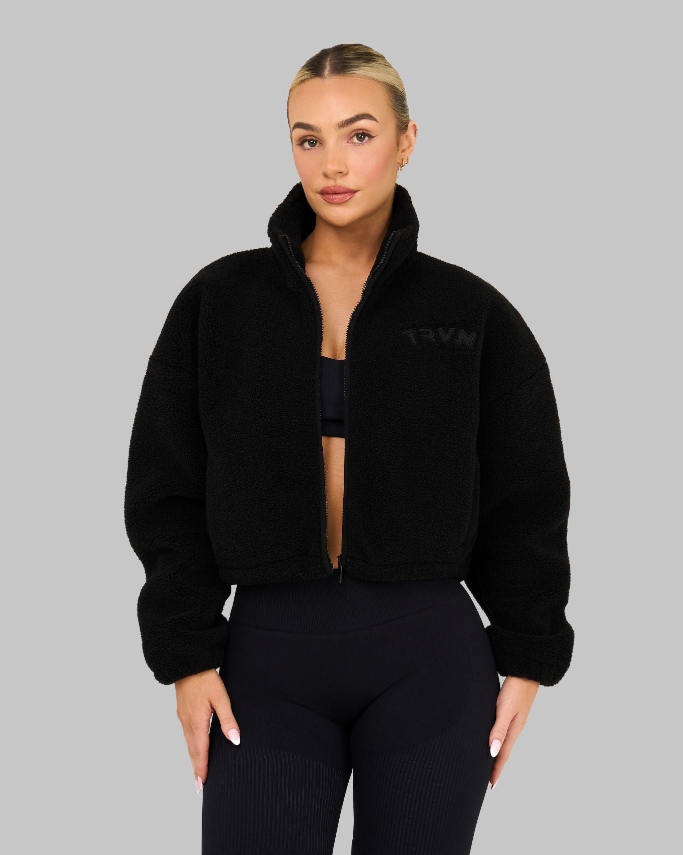 Essential Teddy Fleece Jacket | Night Black