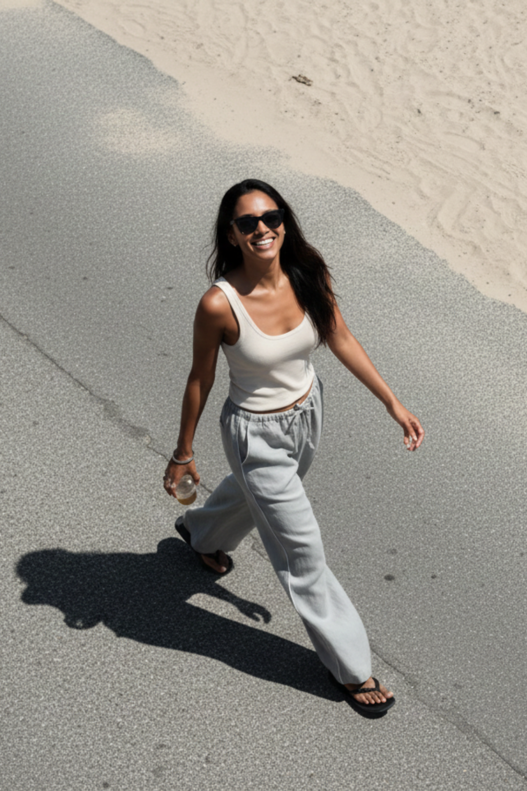 Mai Loose Linen Pants - Grey