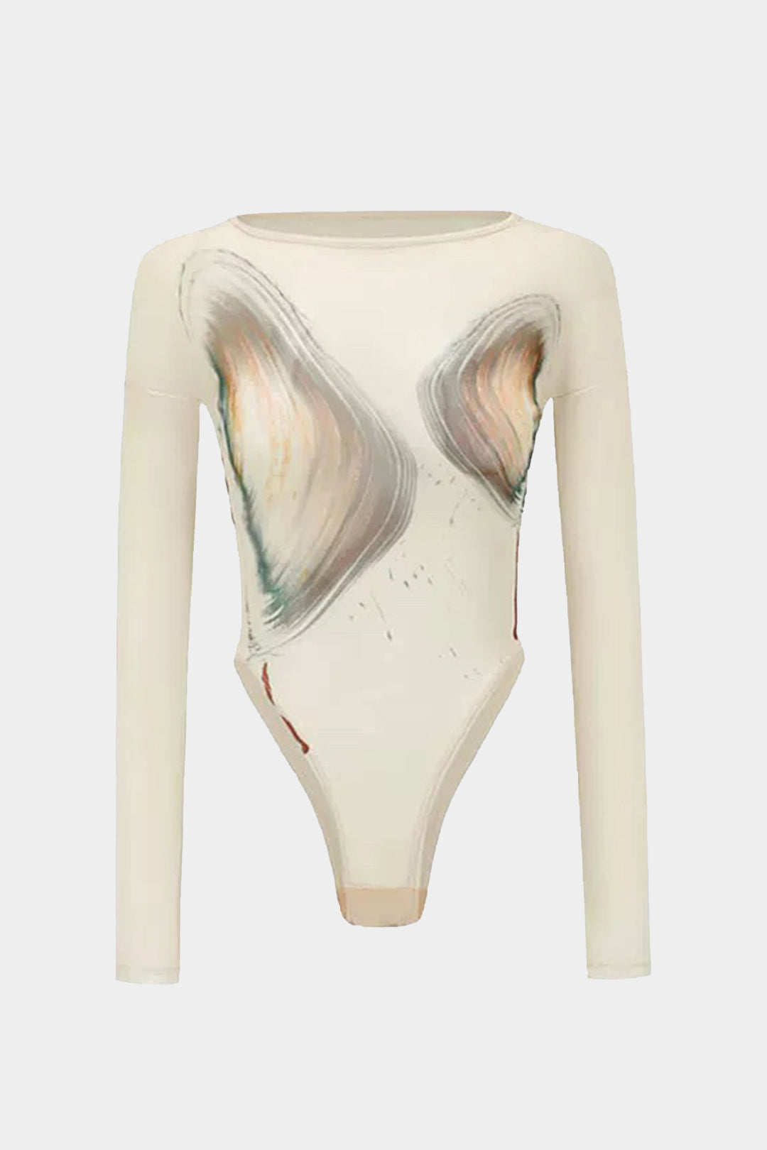 Abstract Print Long Sleeve Bodysuit