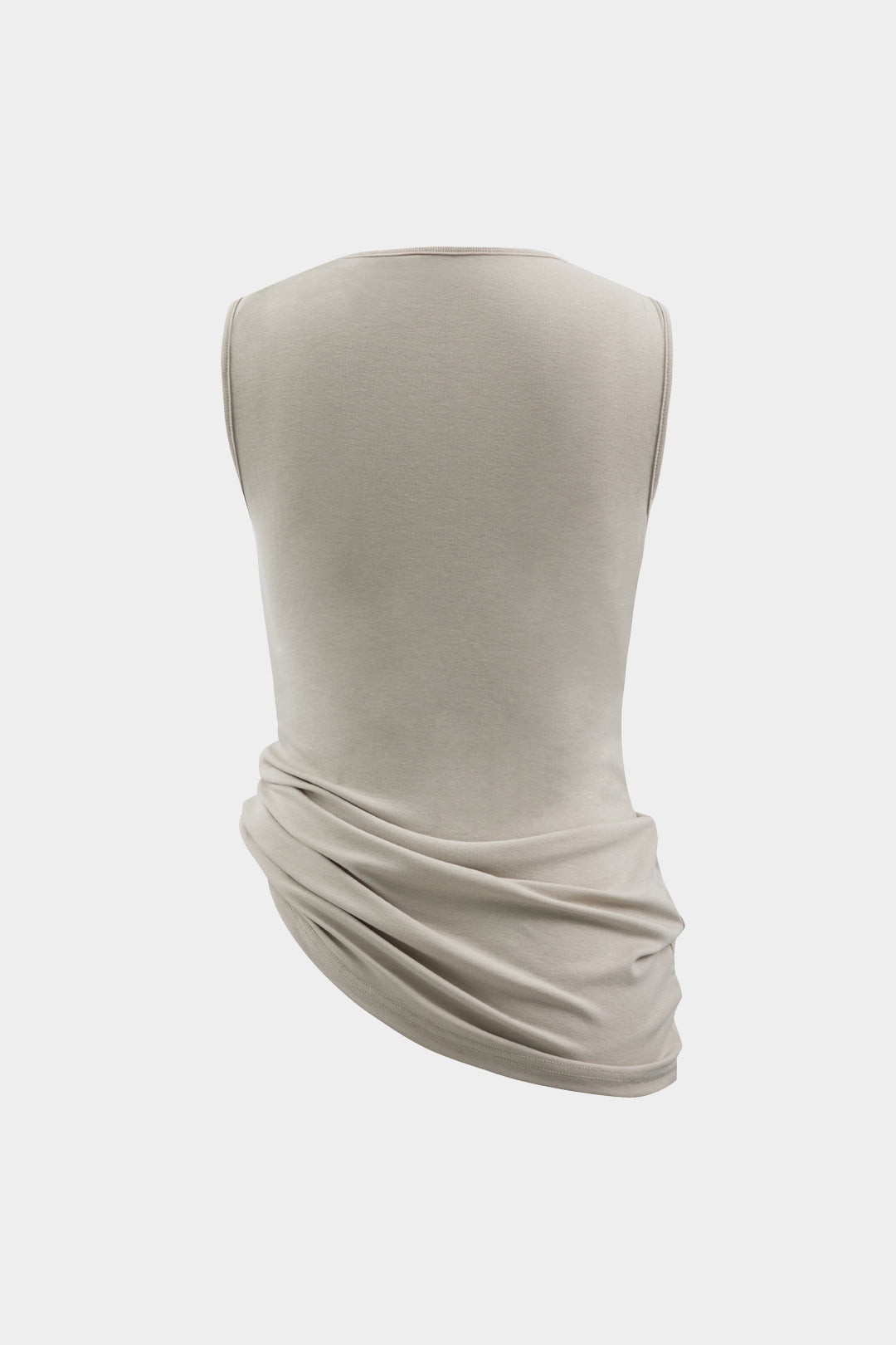 Asymmetric cal neck ruffle tank top