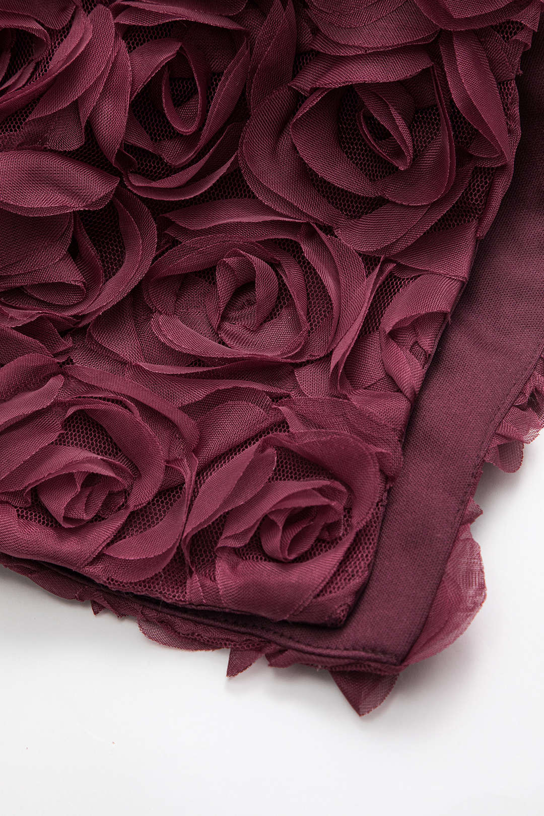 3D floral strapless sleeveless midi dress