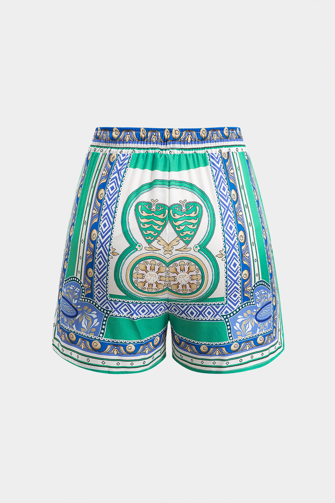 Bohemian print tie for shirt and shorts set