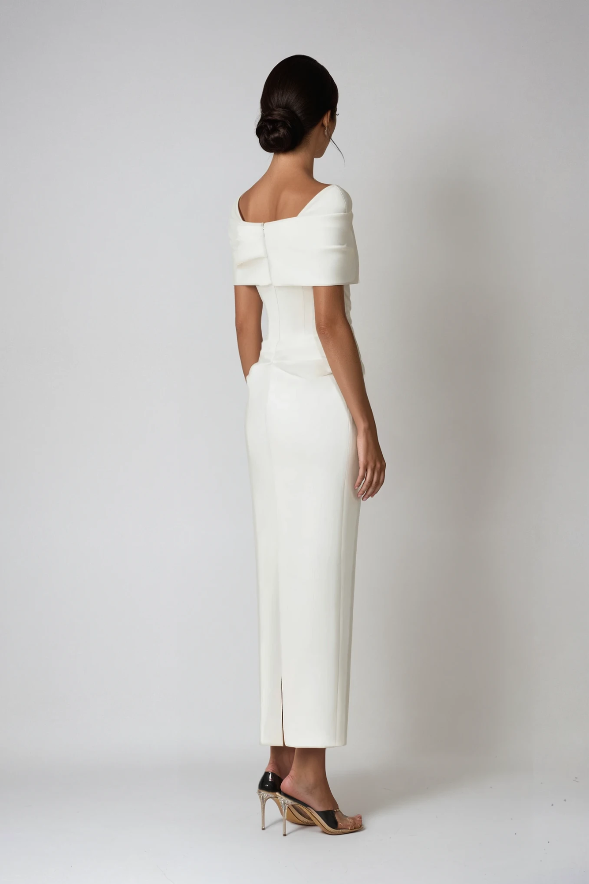 Diamantis Off Shoulder Ruch Maxi Dress