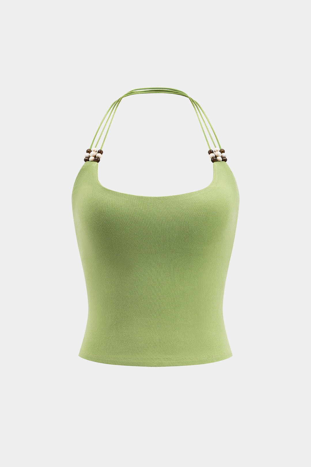 Beaded halter neck backless cami top