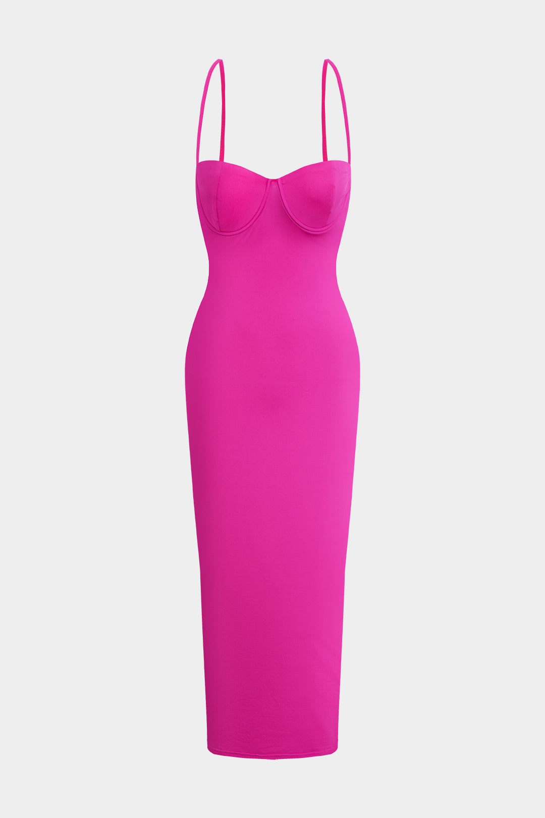 Basic plain maxi slip dress