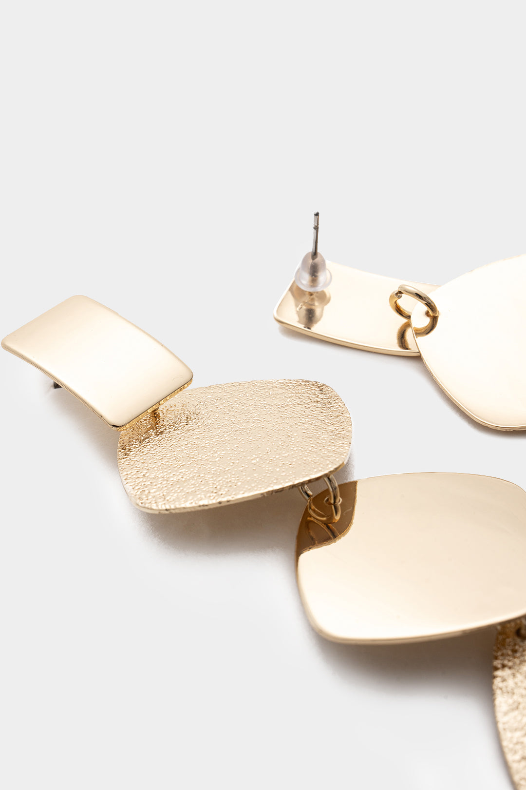 Irregular Geometric Pleated Earrings for Women – Modern Minimalist Alloy Studs