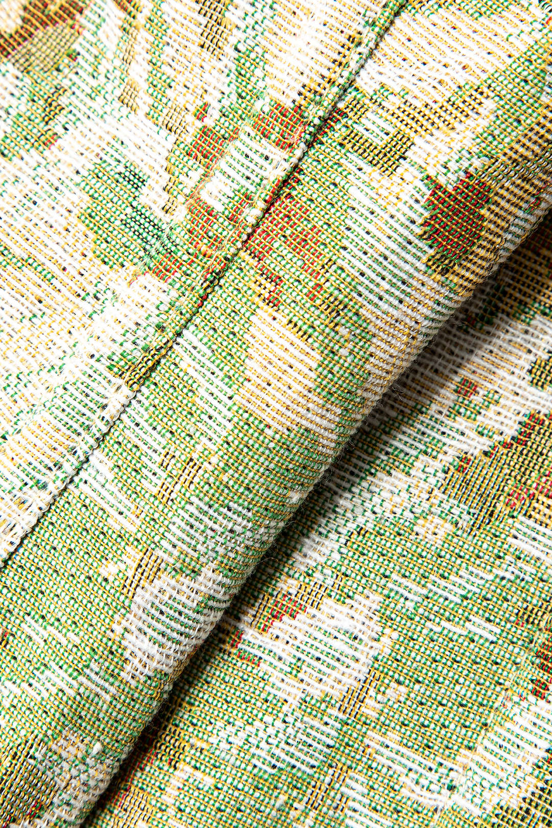 Korsettop met abstracte print en gevlochten stropdas