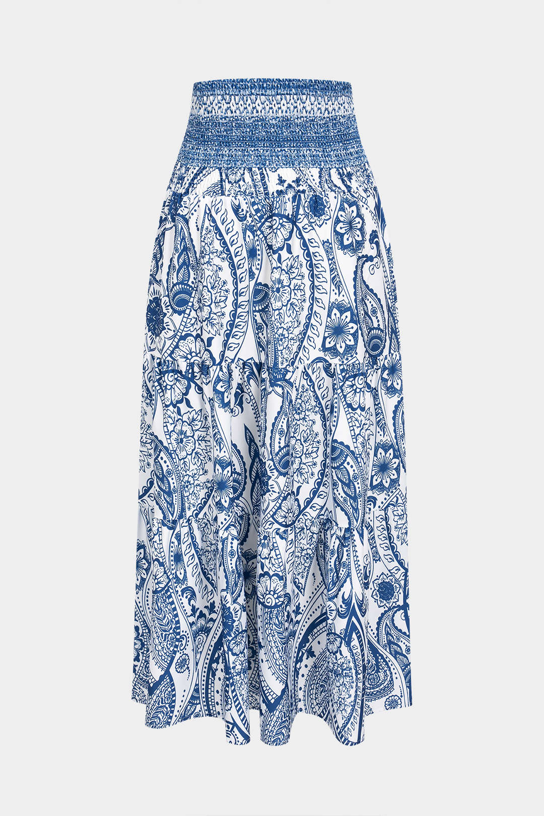 Bohemian Print Smocked Skirt