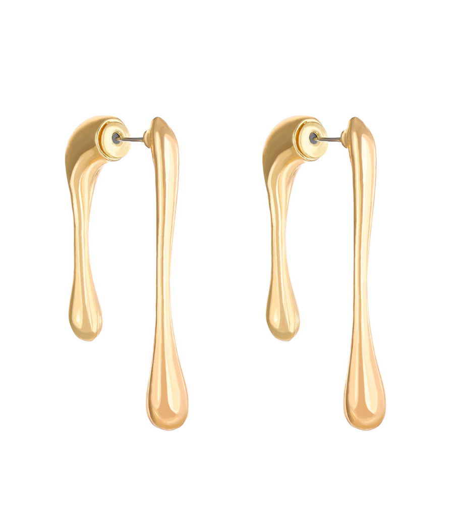 Asymmetrical Droplet Earrings – Minimalist Geometric Line Earrings