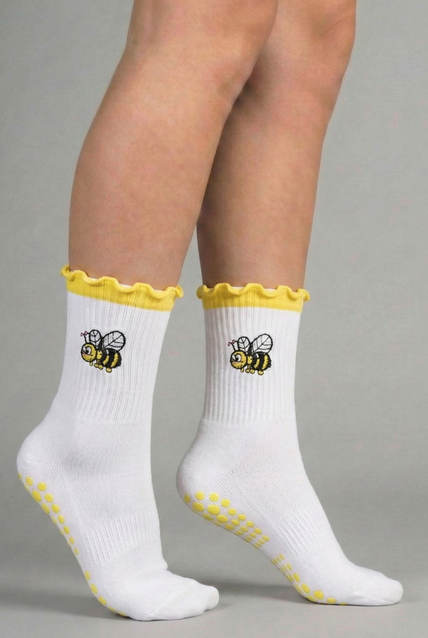 Playful Honeybee Grip Socks