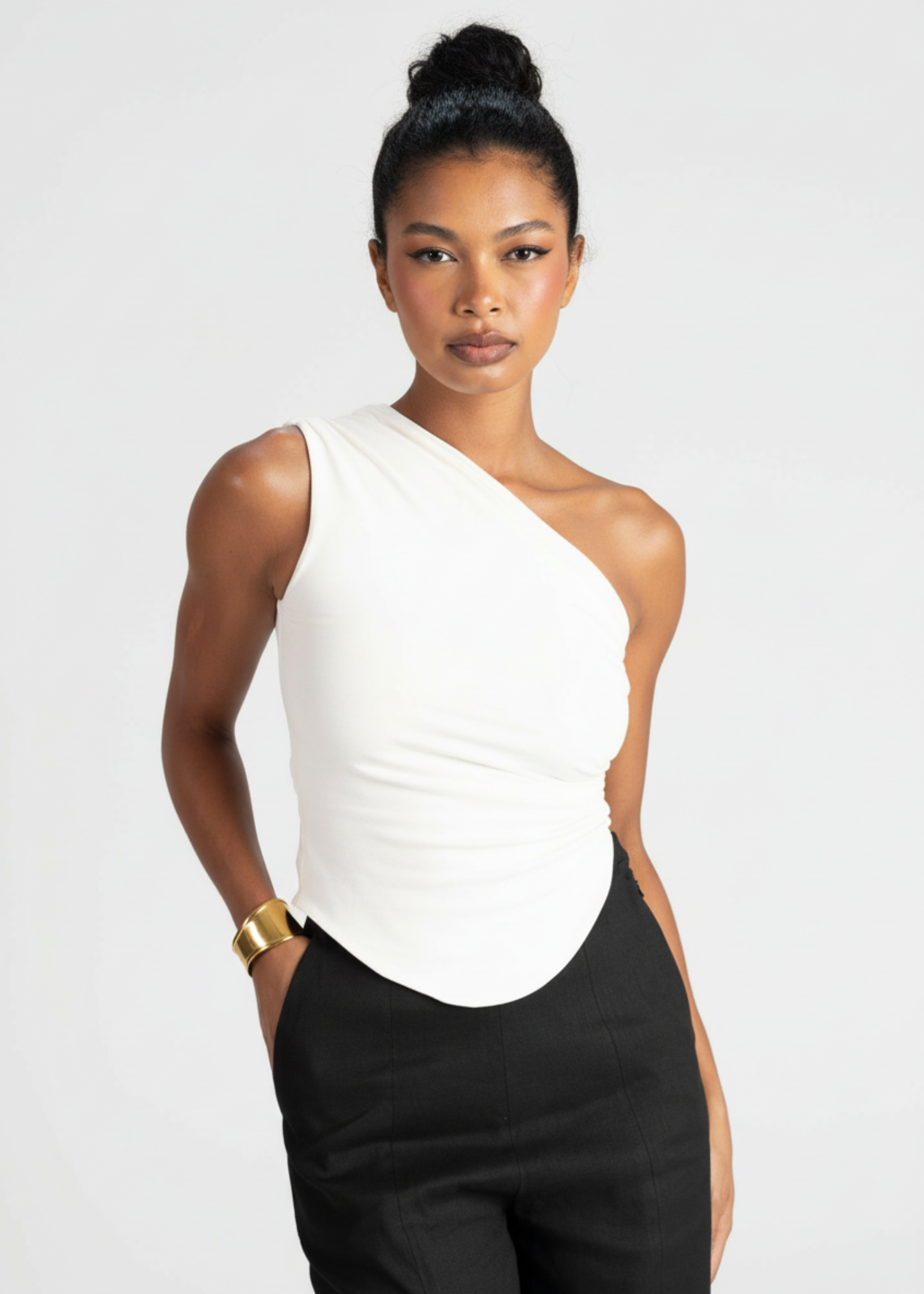 Anita One Shoulder Top - Off-White