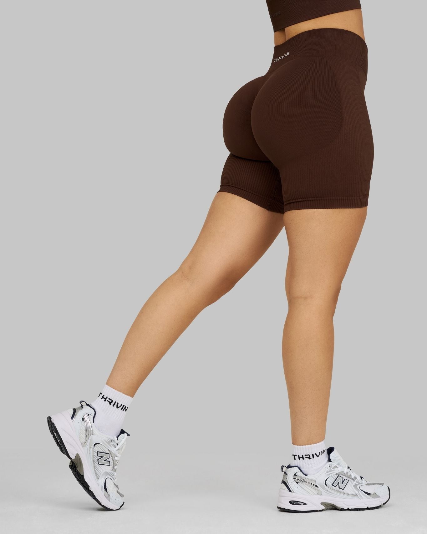 Elevate Ribbed Contour Shorts | Bourbon Brown