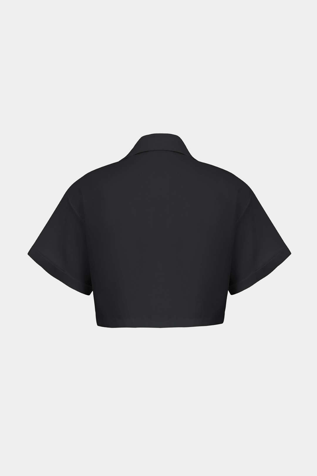 Basic shirt with flap pocket and turned hem