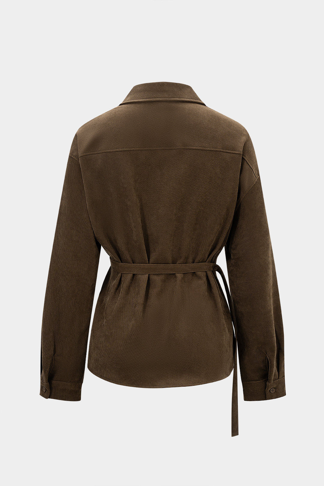 Women’s Twill Wrap Tie-Up Shirt – Sculpted Waist Tailored Fit