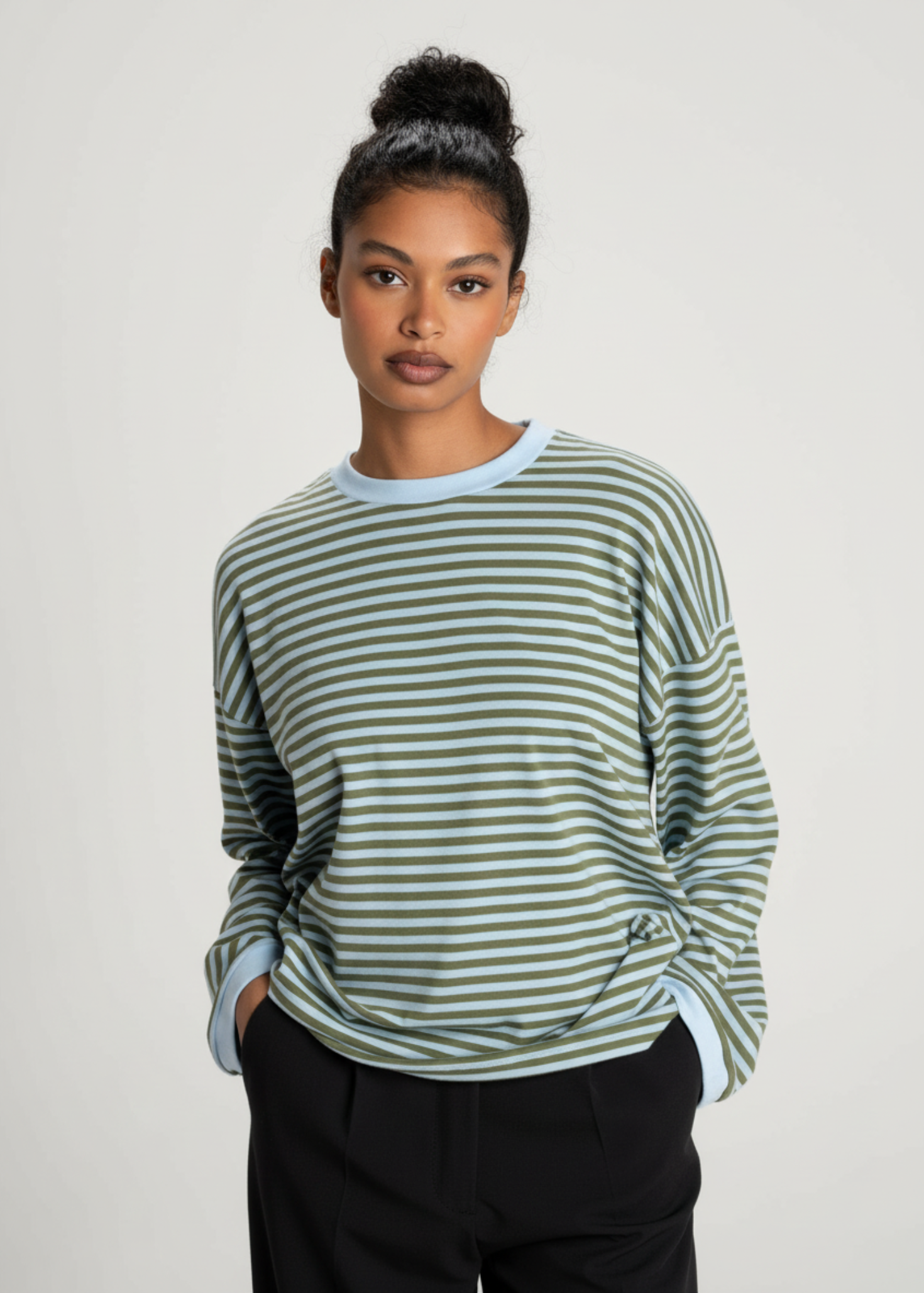 Atlas Oversized Striped Sweater - Brown & Blue