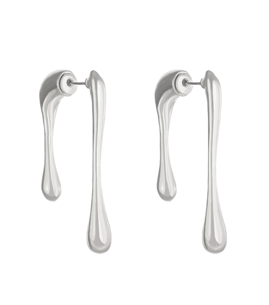 Asymmetrical Droplet Earrings – Minimalist Geometric Line Earrings