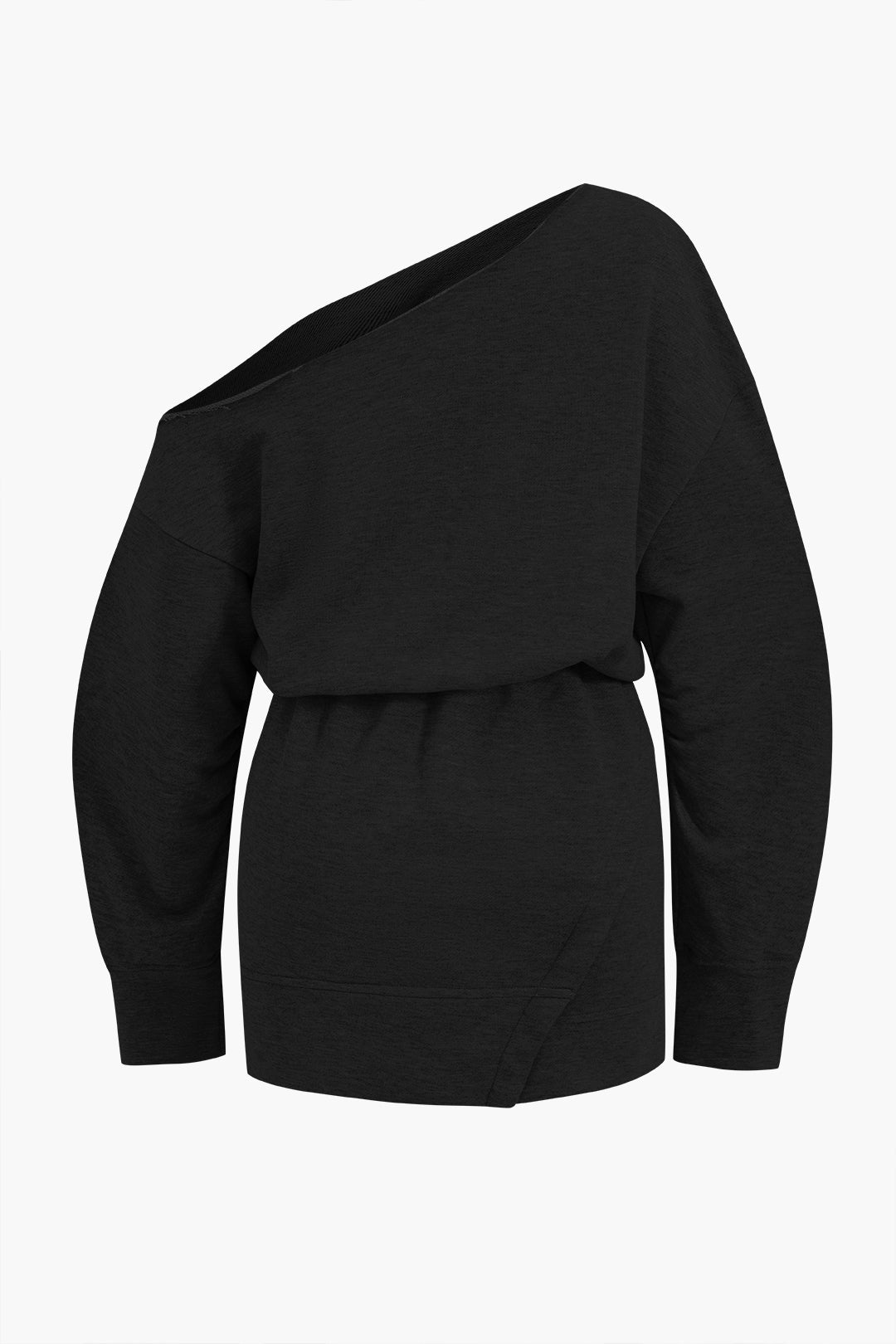 Women’s Asymmetric Knit Sweatshirt Dress – Effortless Modern Drape