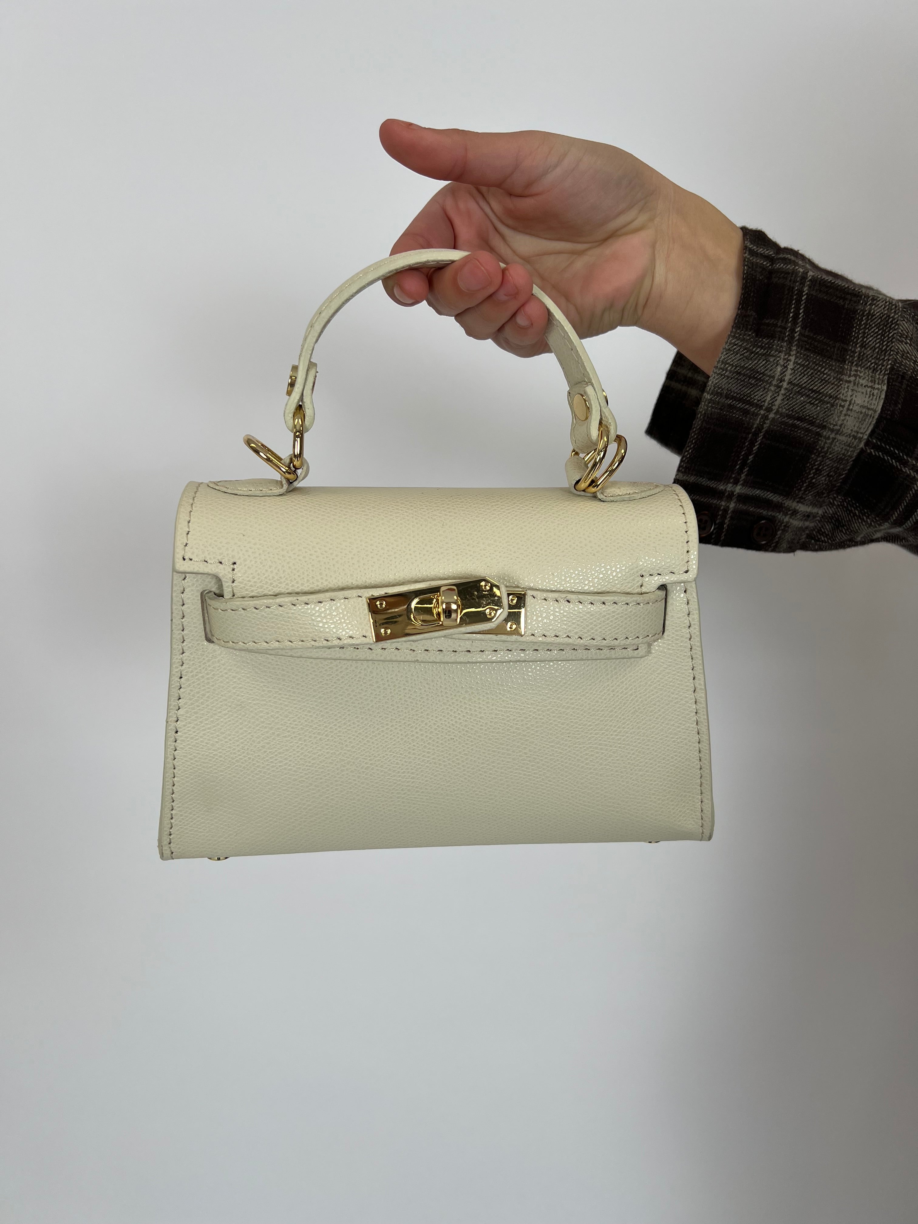 Hermy Bag Leather Off White