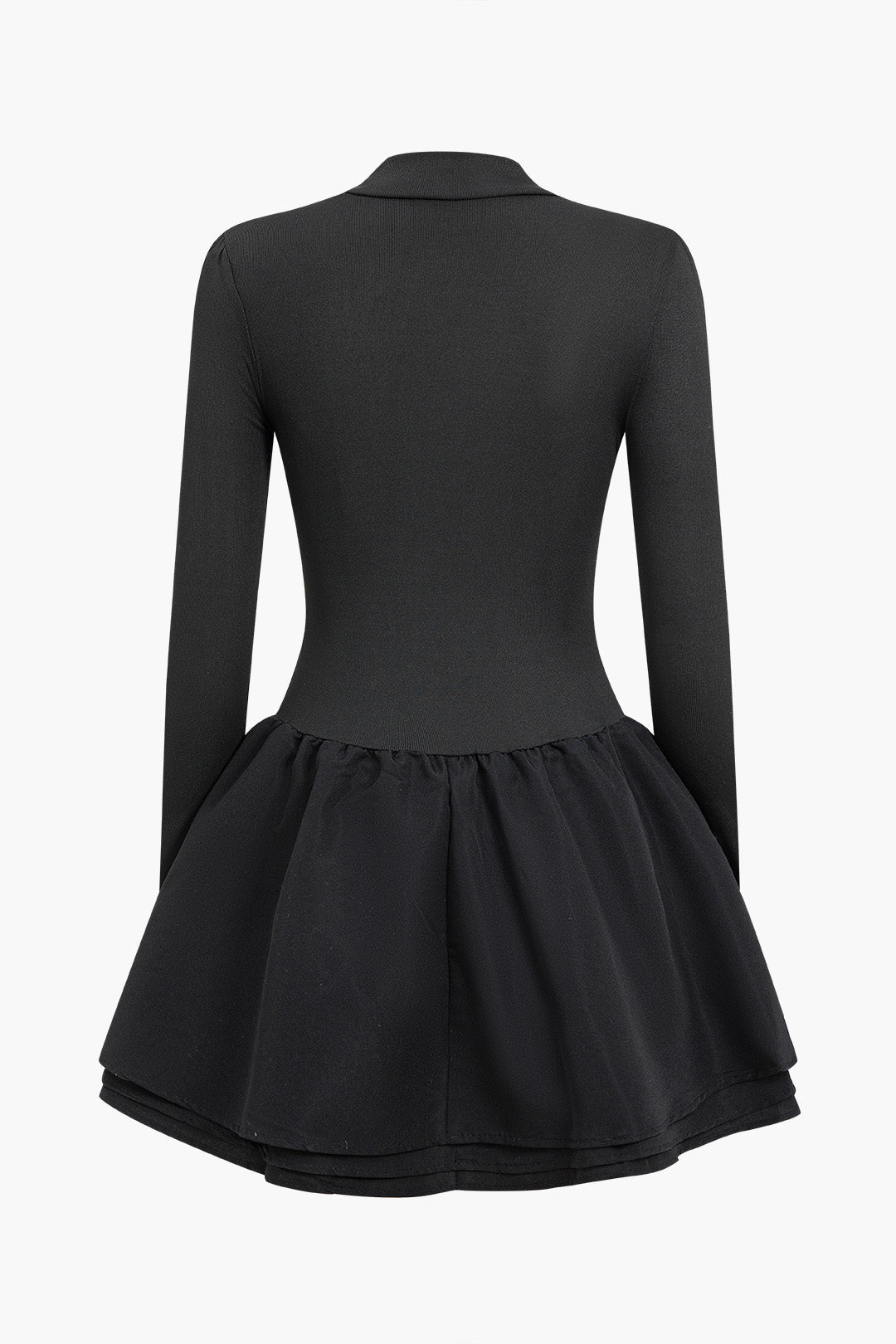 Basic Puff Mini Dress with Long Sleeves
