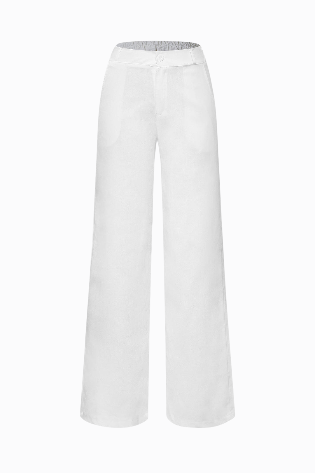 Basic linen mix trousers with straight legs