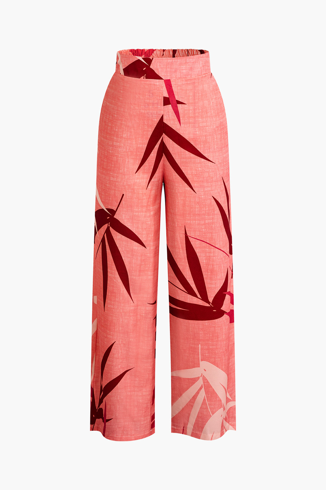 Bamboo leaf print cami top and pants set