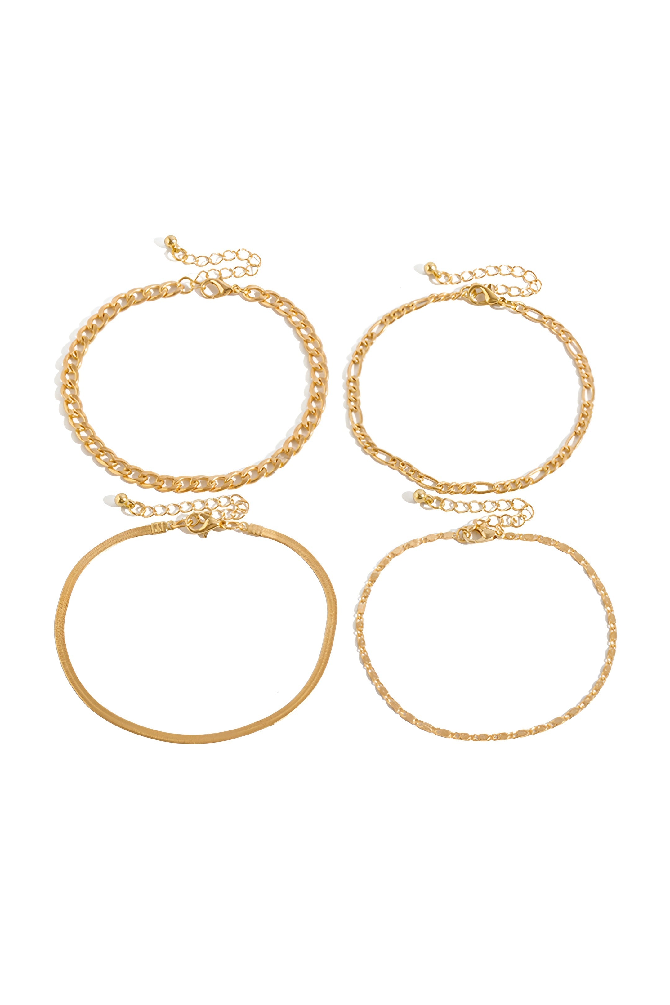 4pc chain anklet set