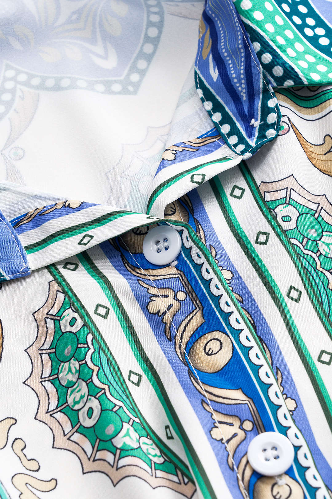 Bohemian print tie for shirt and shorts set