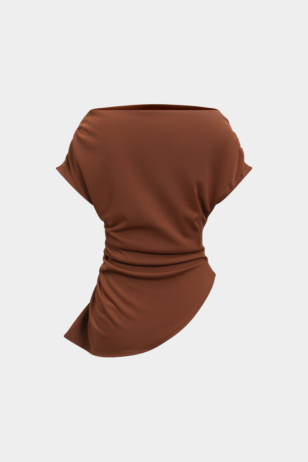 Asymmetrical Ruched Short Sleeve T-Shirt