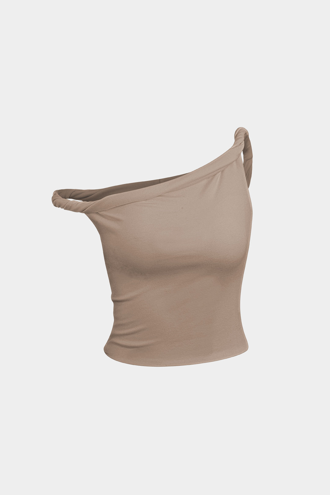 Eenvoudige asymmetrische twist mouwloze top