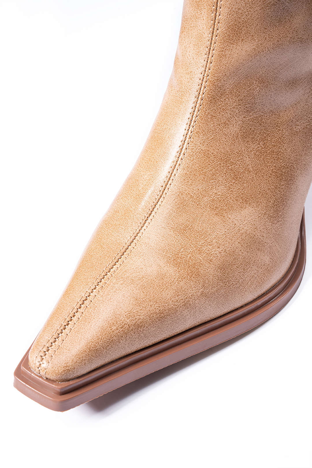 Belted Square Toe Knee High Boots