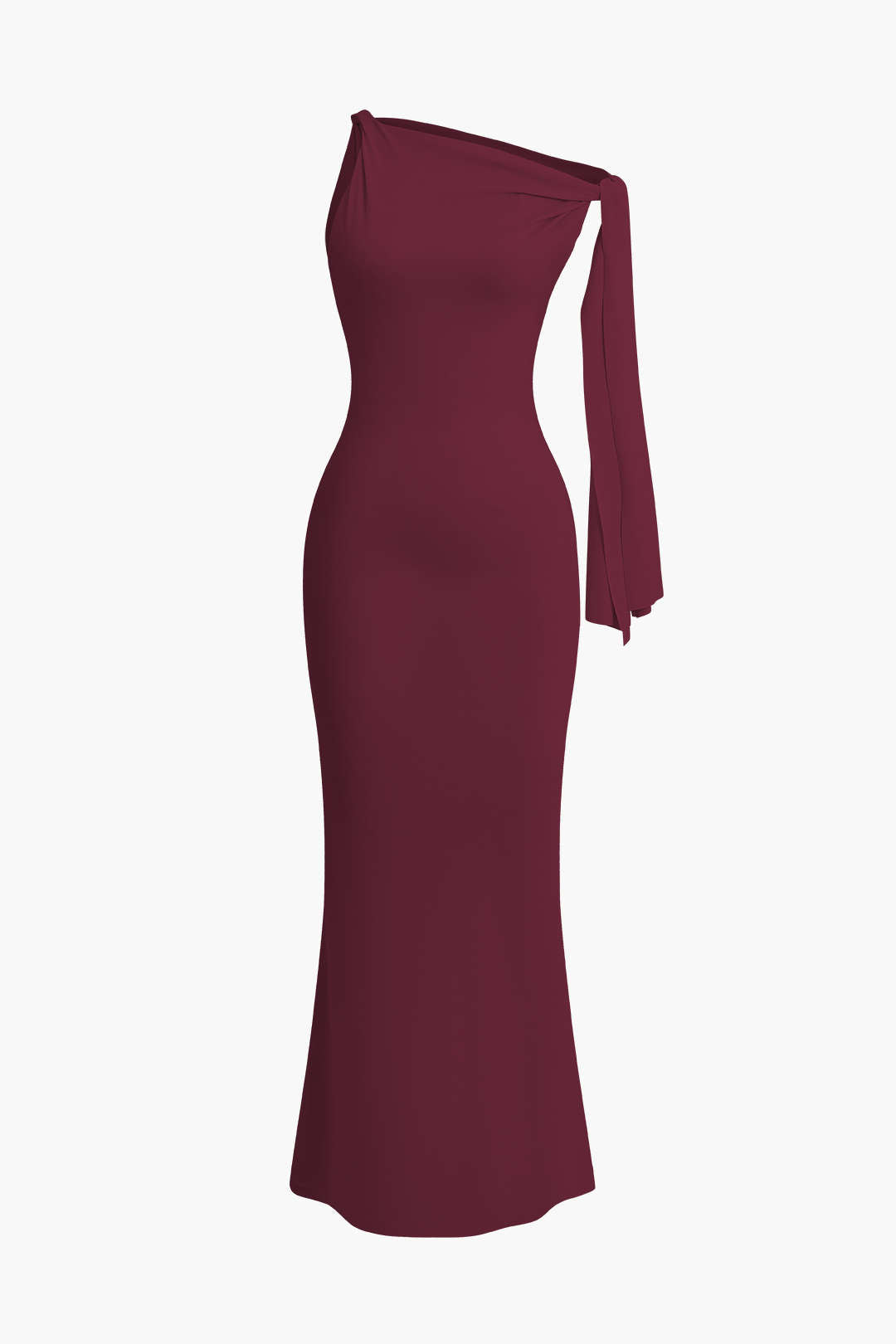 Asymmetrical twist knot mermaid maxi dress
