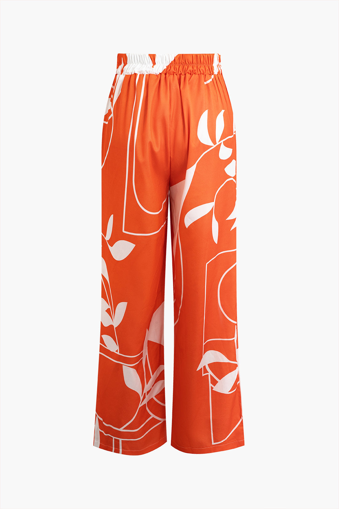 Bamboo leaf print cami top and pants set