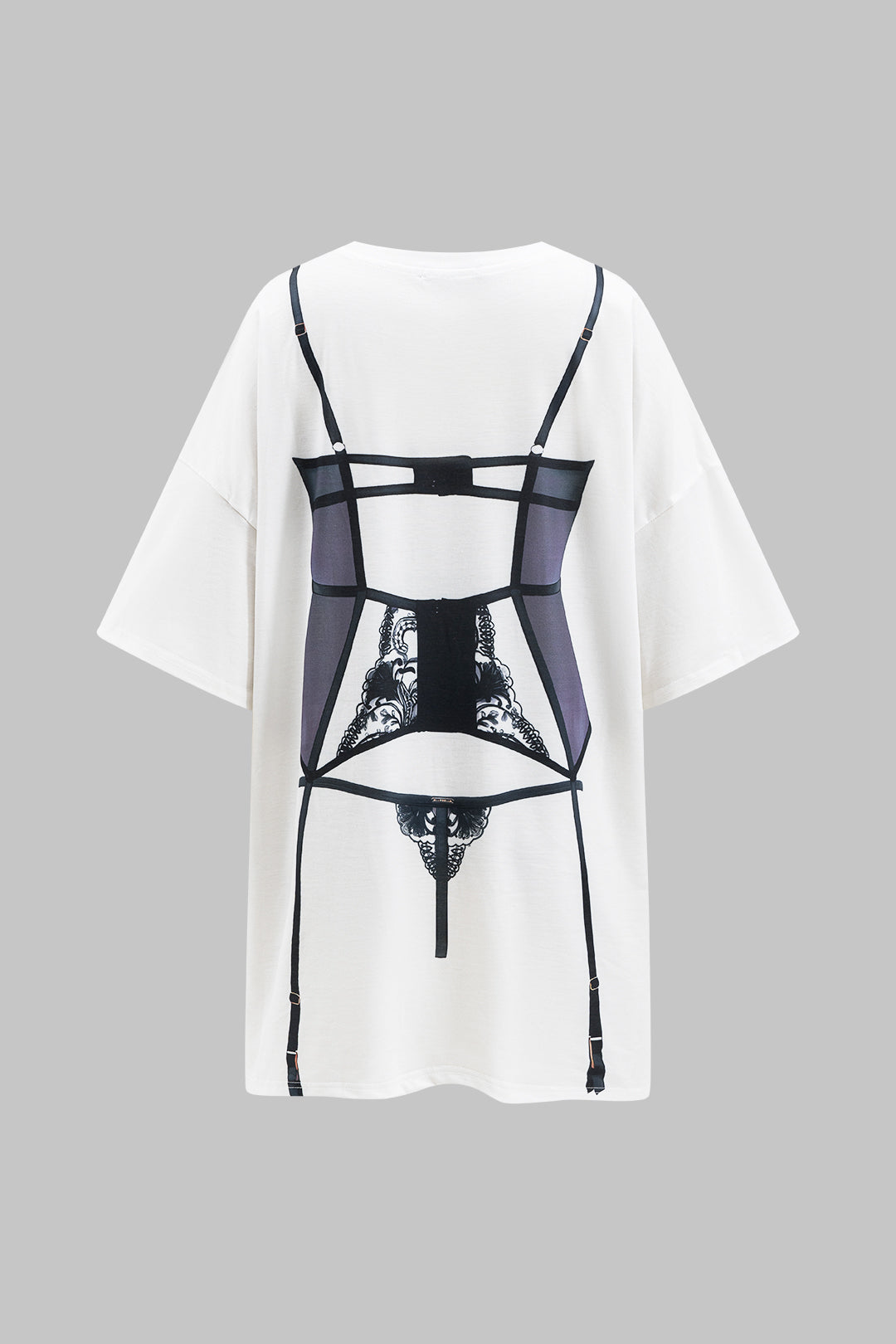 Women’s Jersey T-Shirt Dress – Bold Lingerie Print with Relaxed Plus Fit