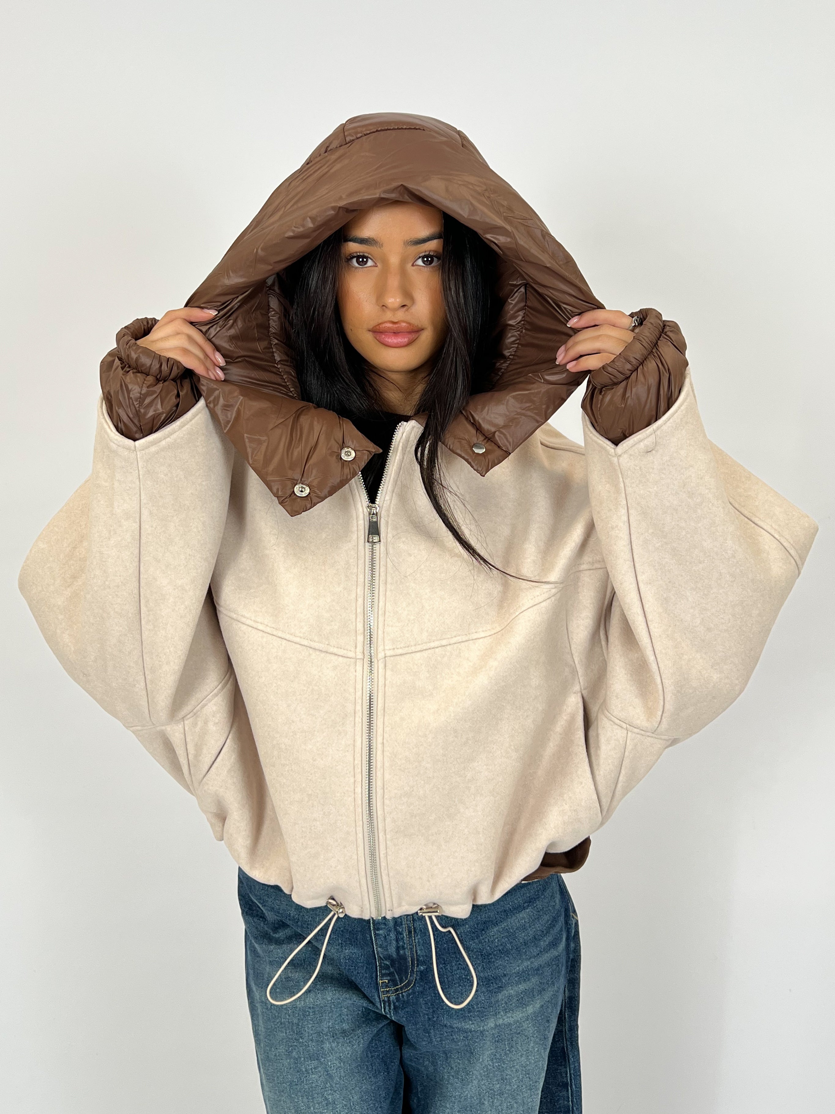 DINA PUFFER BEIGE/BROWN
