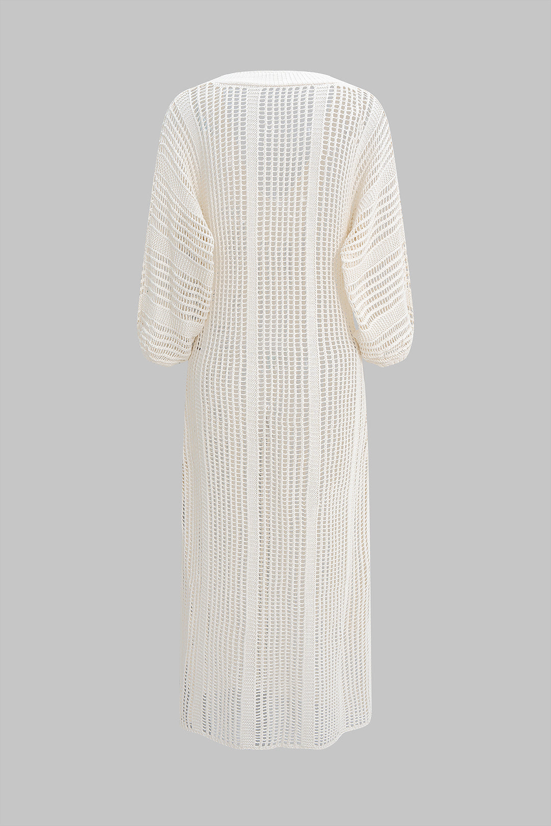 Backless V-Neck Hollow Out Long Sleeve Maxi Dress