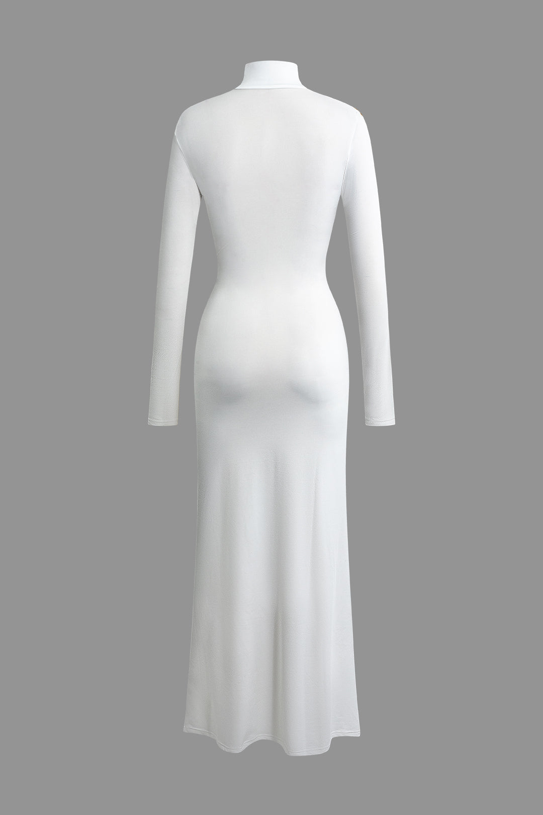 Body Print Turtle Neck Maxi Dress with Long Sleeves