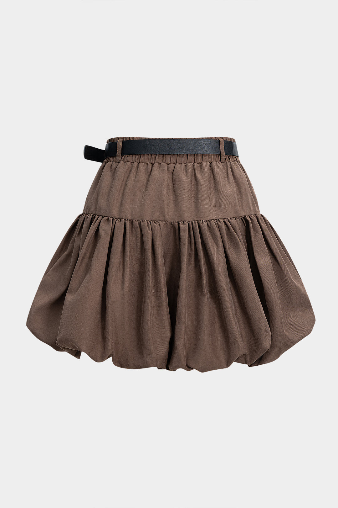 Belted Puff Mini Skirt