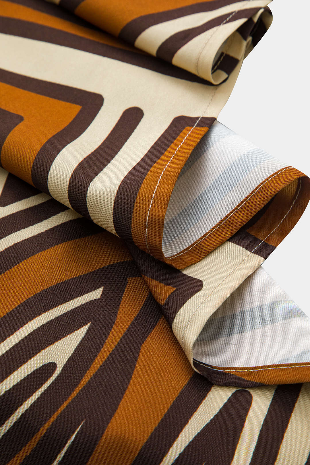 Abstract Geometric Bohemian Print Ruffles Tie Twist Twist Knot Zipper Closure